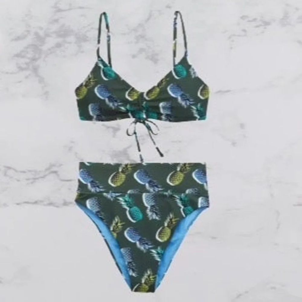 **NEW** AERIE RIBBED SHINE HIGH CUT CHEEKY BIKINI BOTTOM
